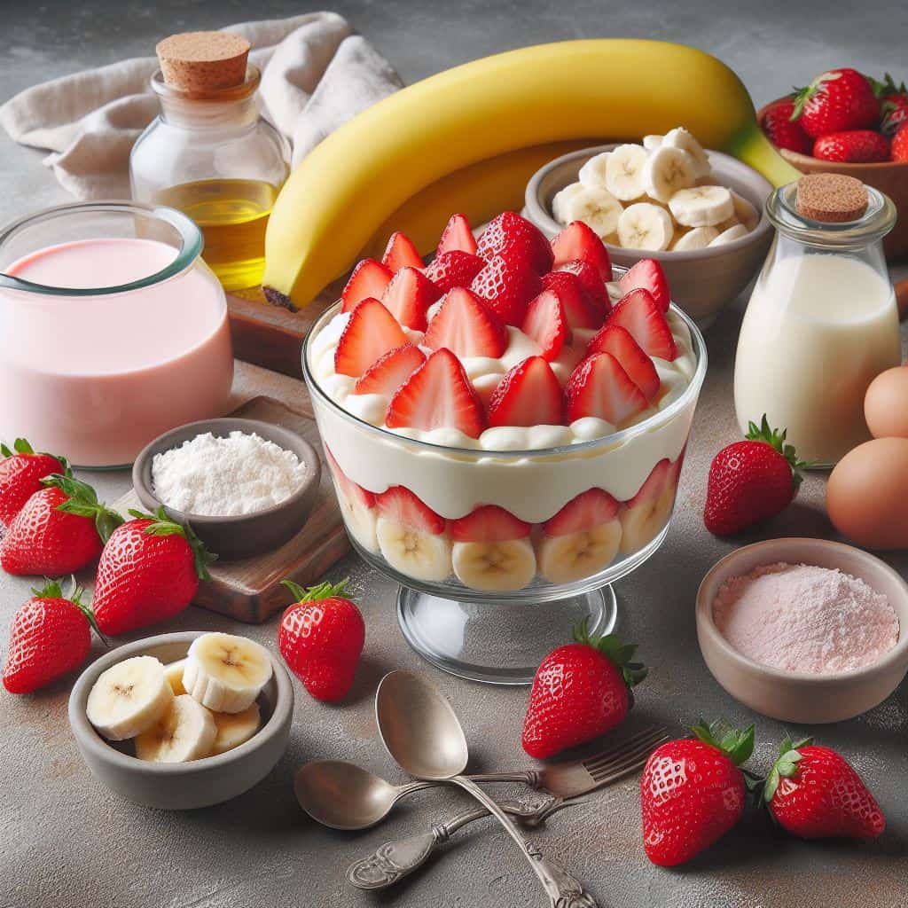 Banana Strawberry Pudding Recipe