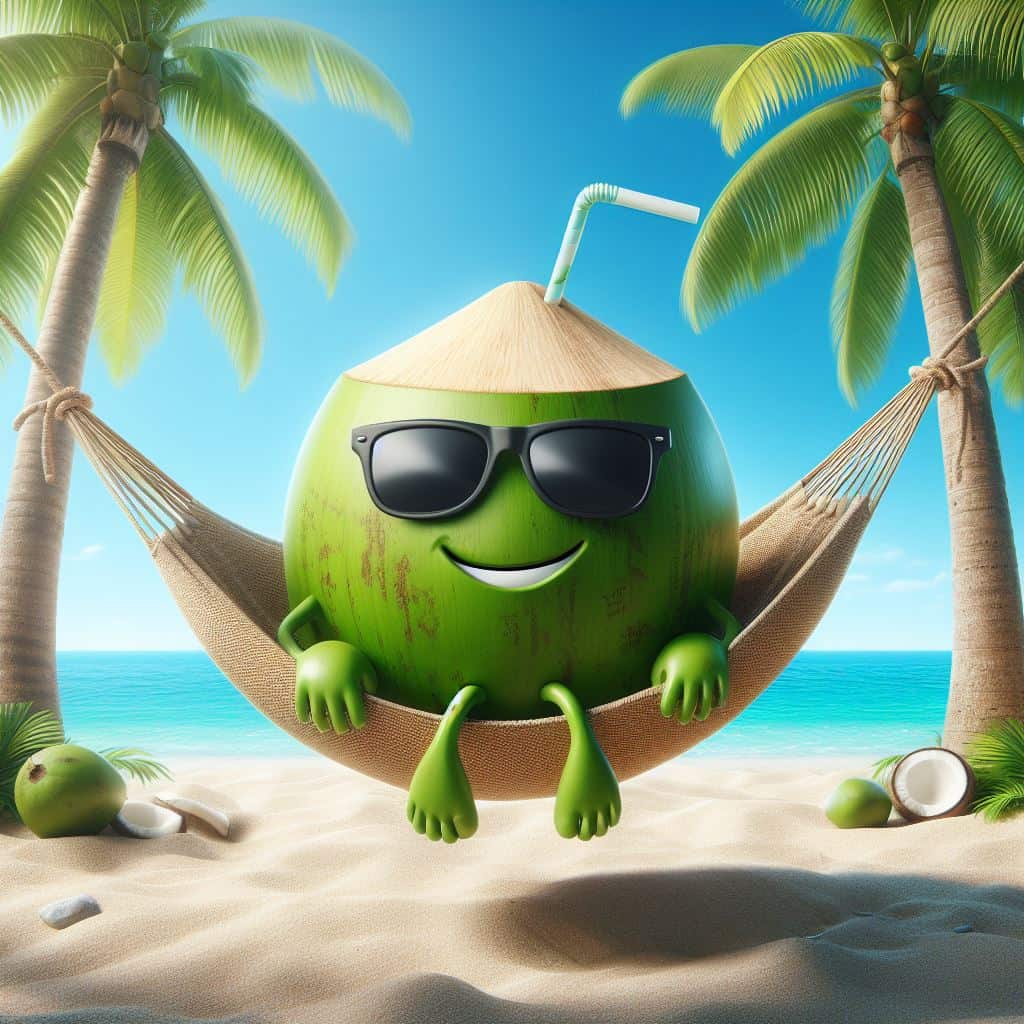 Green Coconut Chilling In Summer