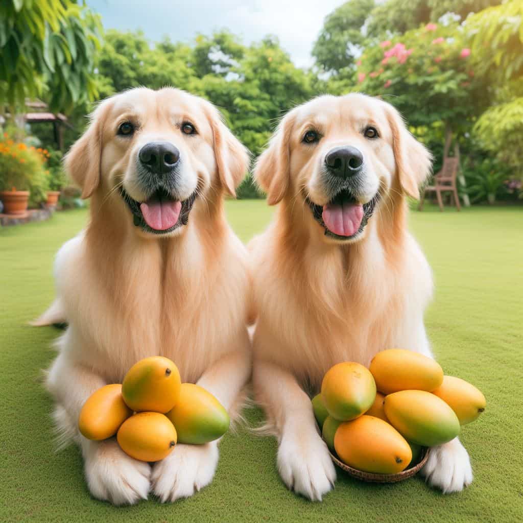Dog Eating Mangos