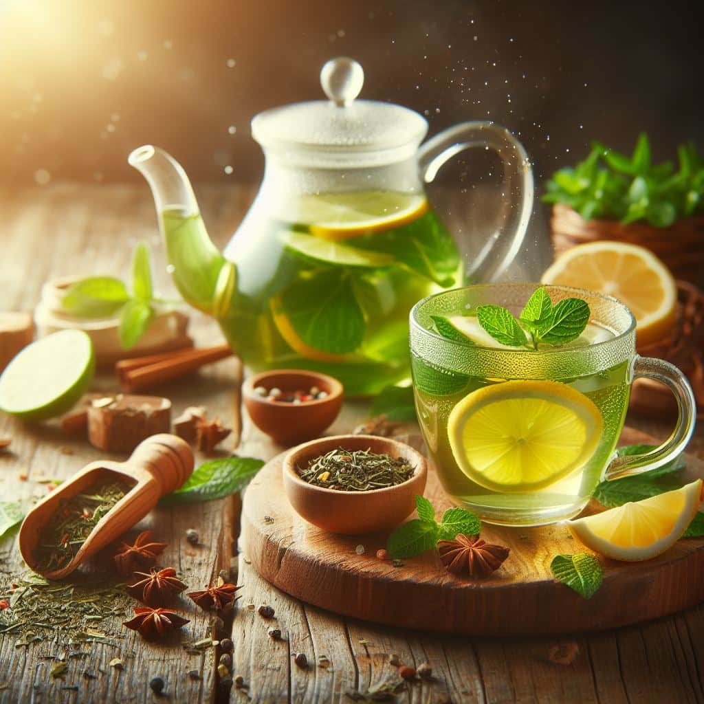 Green Tea With Lemon benefit In a Jar