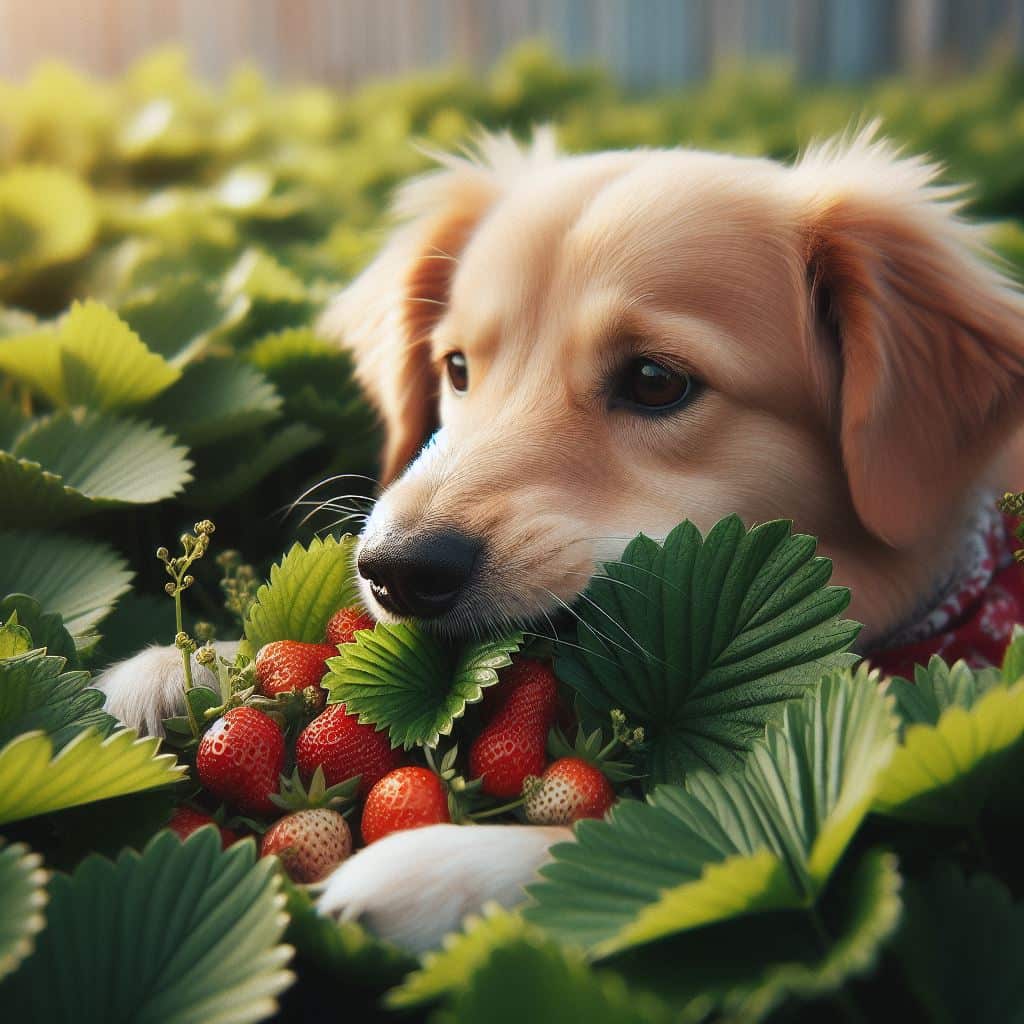 Dog Eating Stawberry