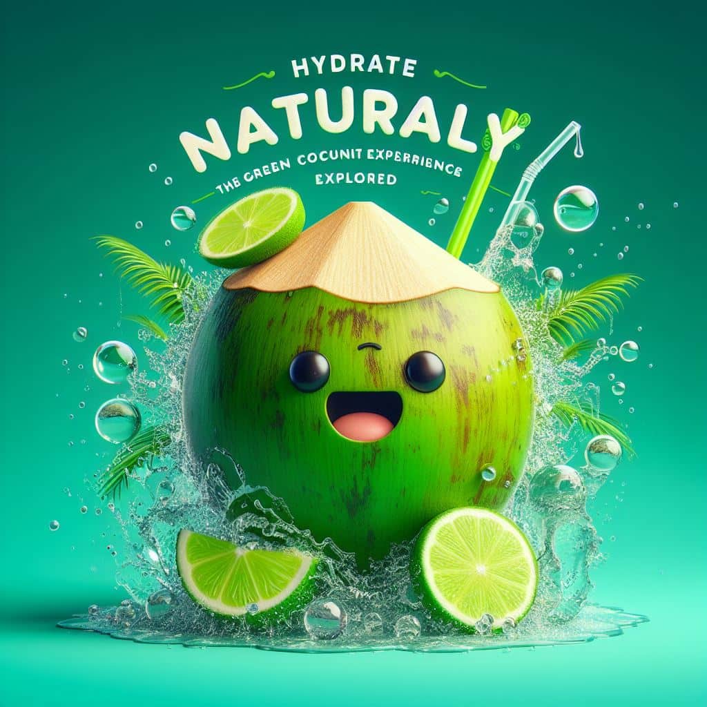 Green coconut Showing the Hydrating Image